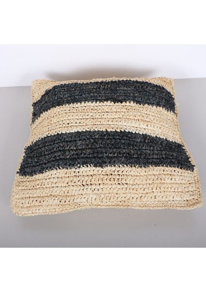 Mylamp Çift Yön Örgü 47X47CM. Doğal & Siyah Rafya Kırlent indirimleri