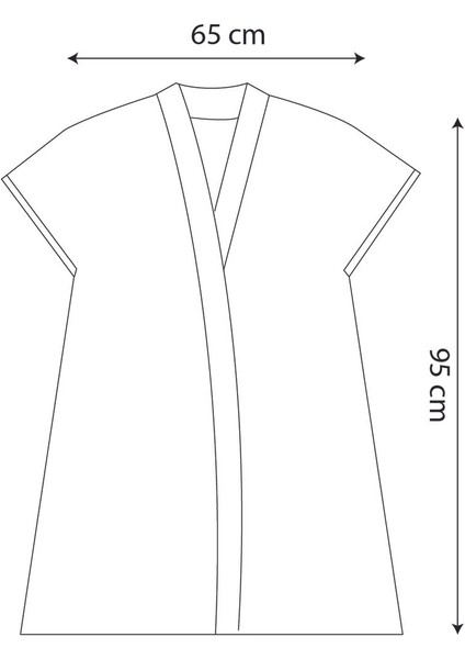 Çizgisel Deniz Bitkileri Görselli Ekru Renk Düşük Kol Müslin Kimono