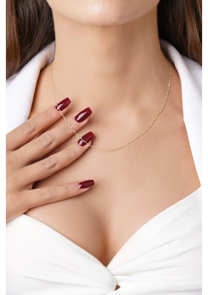 14 Ayar Altın Baby Singapur Zincir Kolye 0.75 mm fırsatları