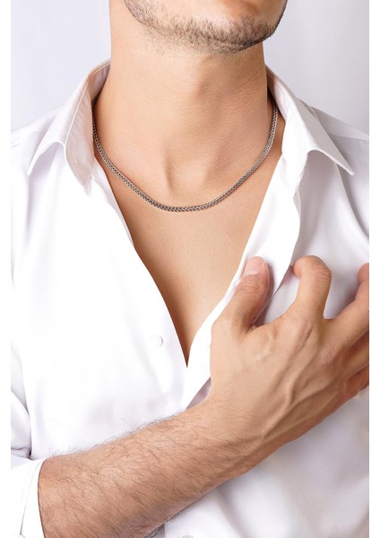 14 Ayar Altın Kare Tondo Zincir Erkek Kolye 3.25 mm fiyatları