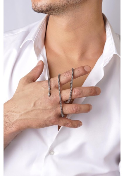 14 Ayar Altın Kare Tondo Zincir Erkek Kolye 3.25 mm indirimleri