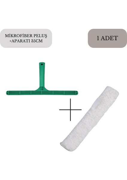 Mikrofiber Peluş ve Aparatı 35 cm Temizlik Seti Cam Sileceği