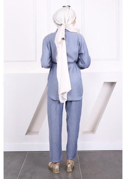 Mavi Taşlı Tunik Pantolon Takım fırsatları