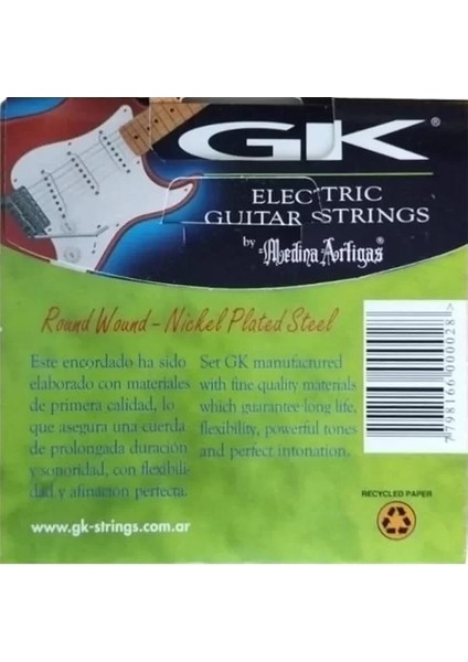 Medina Artigas – Gk Electric Guitar Strings – 2009 – Extra Light 9-42 – Round Wound – Nickel Plated