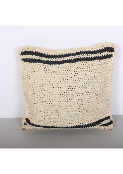 Mylamp Çift Yön Örgü 47X47CM. Doğal & Siyah Rafya Kırlent fiyatları