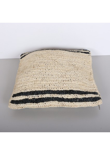 Mylamp Çift Yön Örgü 47X47CM. Doğal & Siyah Rafya Kırlent indirimleri