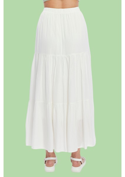 Viskon Kumaş Astarlı Beyaz Viskon Kumaş Kadın Etek fiyatları