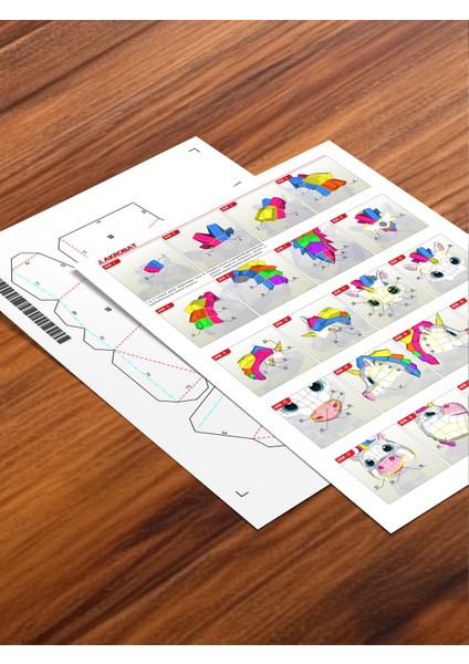 Yavru Unicorn 3D Kağıt Maket | Kız Çocuk Odası Duvar Süsü | Eğitici Kendin Yap Aktivite