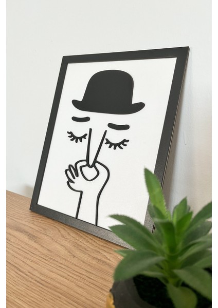 Modern Çerçeveli Şapkalı Banyo Tuvalet Tablosu | 3D Katmanlı – 25x20 cm modelleri