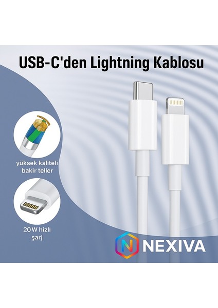 Iphone 11-12-13-14-Plus Pro ve Pro Max Uyumlu Lightning Type-C Şarj Kablosu modelleri