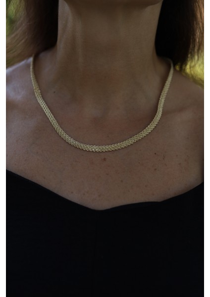 14 Ayar Altın Kalın Örme Halat Zincir Gerdanlık modelleri