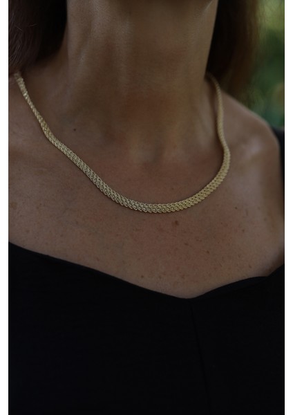 14 Ayar Altın Kalın Örme Halat Zincir Gerdanlık indirimleri