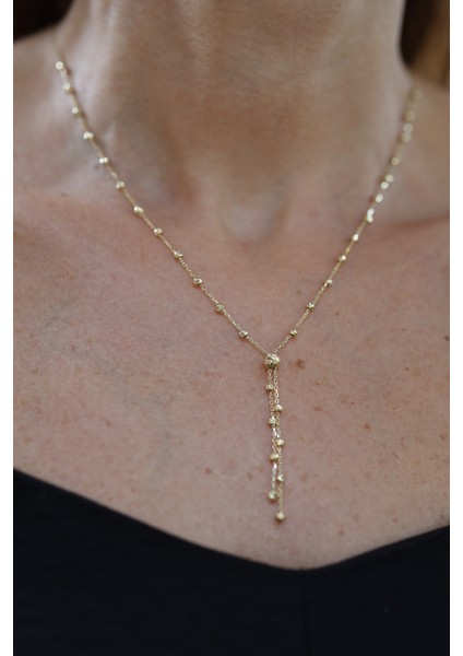 14 Ayar Altın Force Zincirli Minik ve Büyük Dorika Toplu Sallantılı Kolye indirimleri