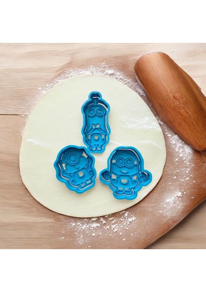 3'lü Minion Kurabiye ve Oyun Hamuru Kesici/şekillendirici ( Beyaz Renktedir ) modelleri