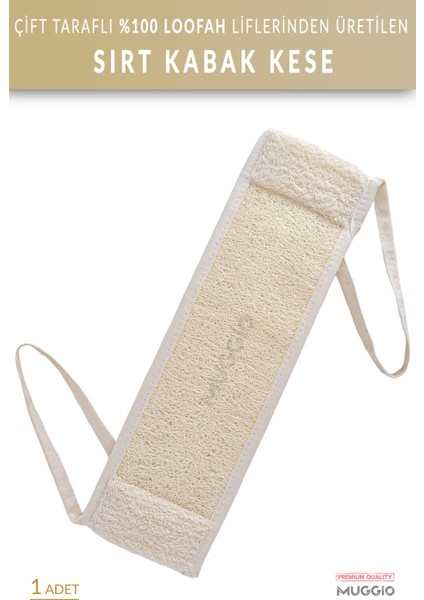 Sırt Kabak Banyo Kesesi Çift Taraflı %100 Doğal Loofah Lifli
