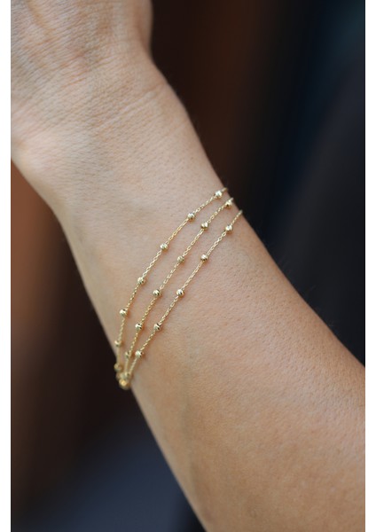 14 Ayar Altın Force Üç Zincirli Dorika Detaylı Bileklik fırsatları