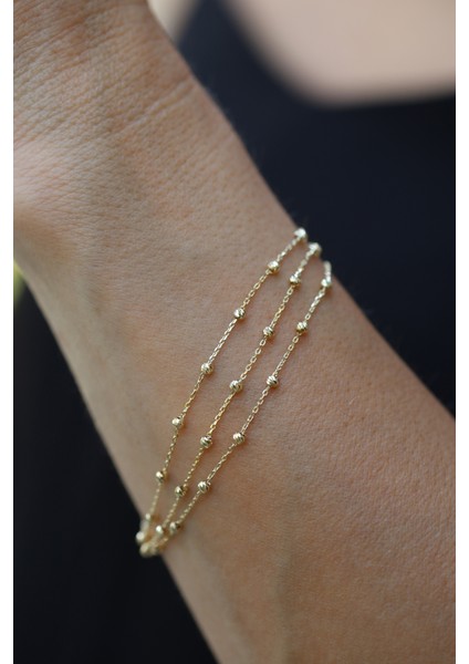 14 Ayar Altın Force Üç Zincirli Dorika Detaylı Bileklik indirimleri