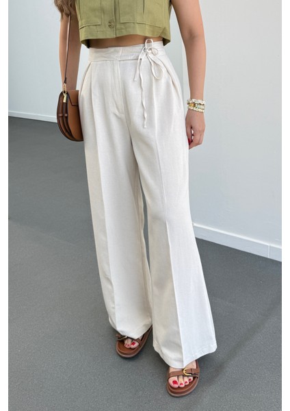 Maja Yandan Bağlamalı Keten Pantolon fiyatları