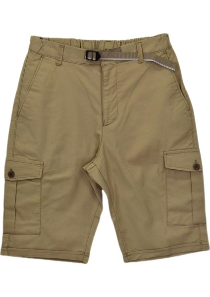Erkek Kargo Cepli Kanvas Kapri Şort 1332 BGL-ST04762
