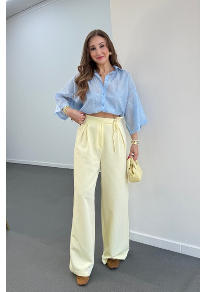 Maja Yandan Bağlamalı Keten Pantolon fırsatları