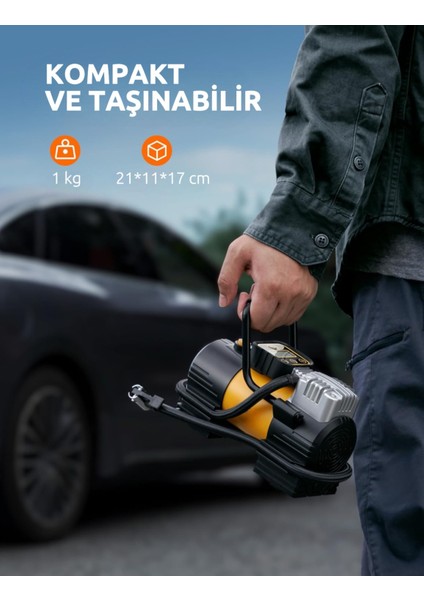 Yeni Güçlü Taşınabilir Auhma Araç Çakmaklık Uyumlu Araç Lastik Şişirme Kompresörü fiyatları