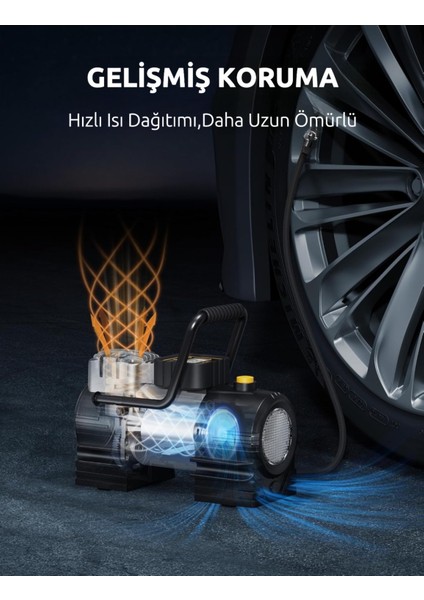 Yeni Güçlü Taşınabilir Auhma Araç Çakmaklık Uyumlu Araç Lastik Şişirme Kompresörü indirimleri
