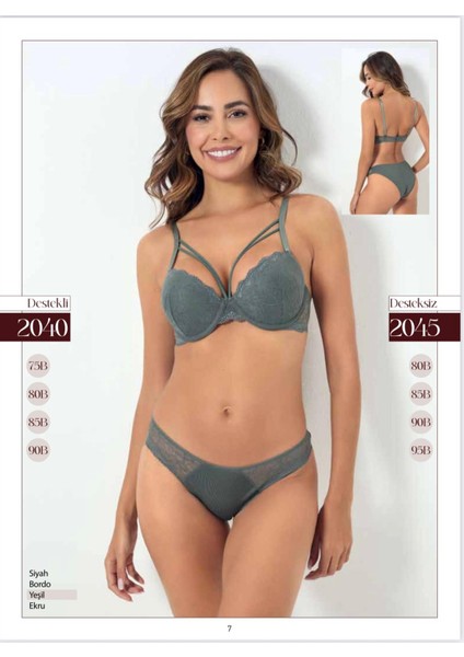 Godewo 2040 Dolgulu Dantel Çapraz Ipli Yeşil Takım B Cup fiyatları