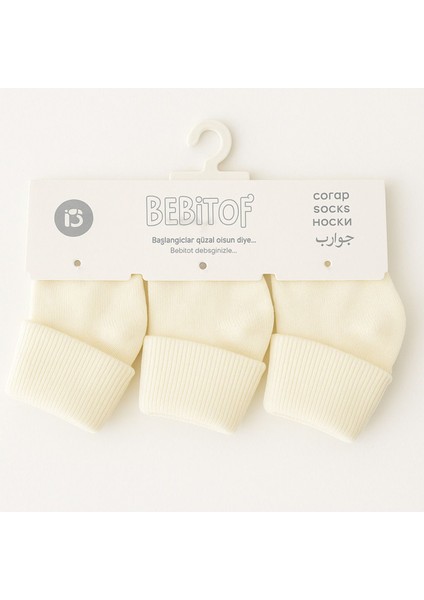3 Çift Bebek Pamuklu Kıvırmalı Soket Çorap