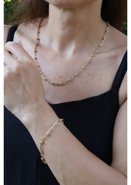 14 Ayar Altın Minimal Bisiklet Zincir Set