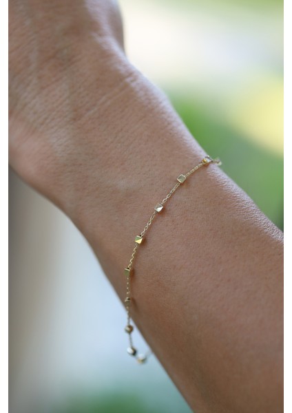 14 Ayar Altın Force Zincirli Küp Detaylı Bileklik fiyatları