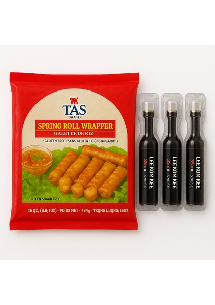 Spring Roll Pirinç Yufkası 454 gr + 3*10ML Soya Sosu HEDİYELİ