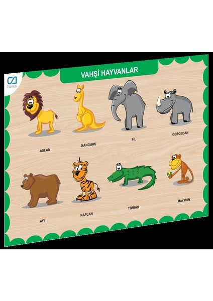 Nessiworld CAAHS-3213 Ca Games Ahşap Vahşi Hayvanlar Bul-Tak