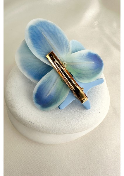 Mavi Inci Detay Orkide Saç Yan Toka(9cm) fiyatları