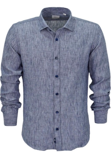 Erkek Yazlık Slim Fitt Uzun Kol Gömlek 2431 BGL-ST04755