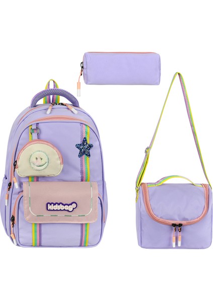 Kawaii Kore Model Kapaklı Lüks Kız Çocuk Ortopedik Ilkokul Çantası Folyolu Beslenme ve Kalemlik