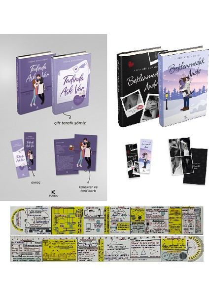 Tadında Aşk Var + Beklenmedik Anda 2 Kitap Set Tuğba Atıcı Coşar (Ciltli) + Mat. Cetvel