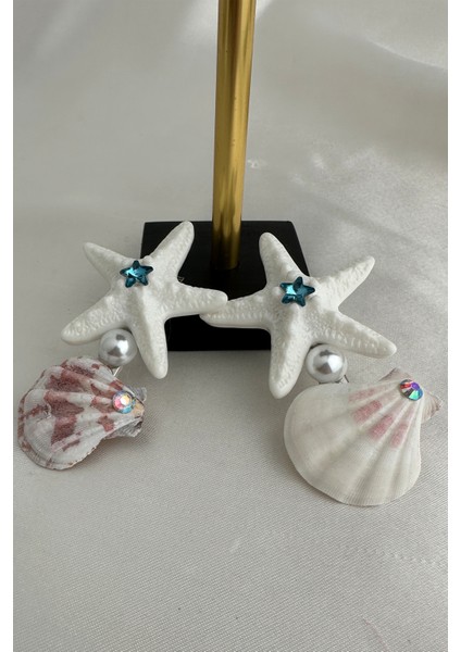 Taş Inci Detay Deniz Yıldızı Deniz Kabuğu Figürlü Ikili Yan Toka(9cm) fiyatları