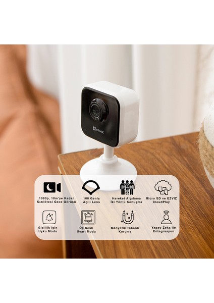 Ezvız H1C 1080P Akıllı Wi-Fi Güvenlik Kamerası – Hareket Algılama, Gece Görüş – Fynix Teknoloji