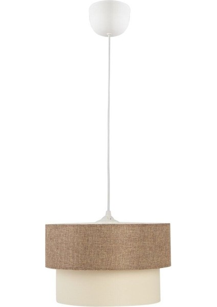 Kumaş Avize Bej Krem Pasta 2 Katlı Sarkıt PAV51