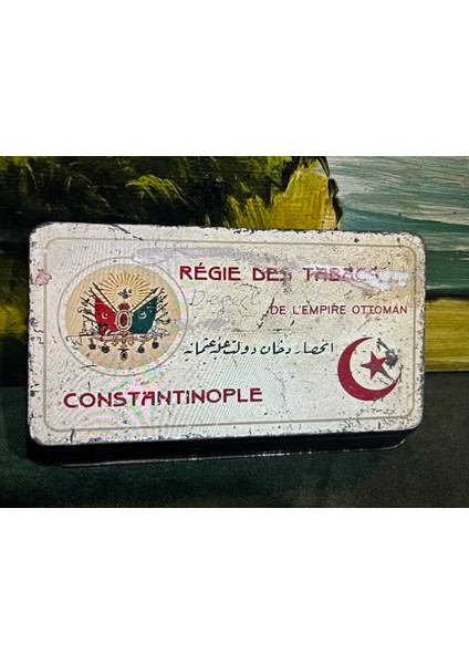 Regie Des Tabacs Constantinople Osmanlı Devlet Armalı Teneke Tütün Kutusu 14,5 cm 8 cm 4 cm fiyatları