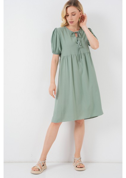 Kadın Bağcıklı Midi Elbise 2575 - Çağla fiyatları