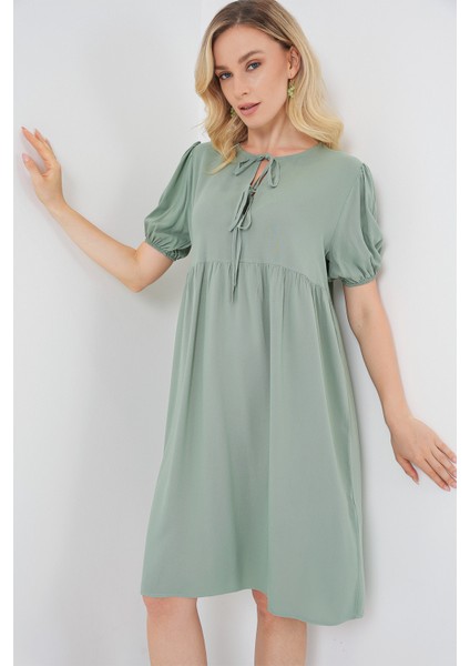 Kadın Bağcıklı Midi Elbise 2575 - Çağla fırsatları