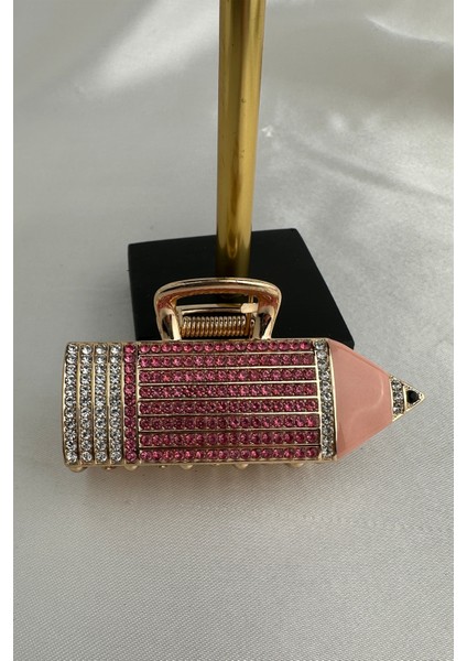 Altın Rengi Taşlı Öğrenci Öğretmen Kıskaç Kalem Toka (8 Cm) modelleri