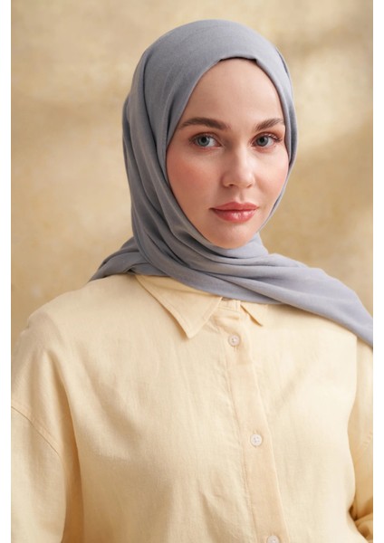 Gri Armanda Pamuk Modal Aden Desen Şal 3355