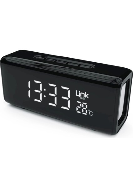 Saatli Bluetooth Hoparlör - Q219 Taşınabilir Saatli , Alarmlı , Termometreli Bluetooth Hoparlör