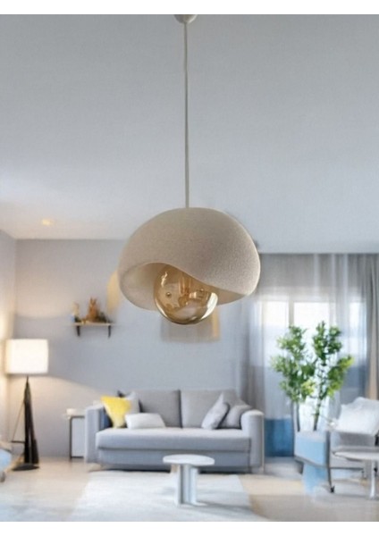 Minimalist Tasarımlı Dokulu Beton Sarkıt Avize Iskandinav Model L3