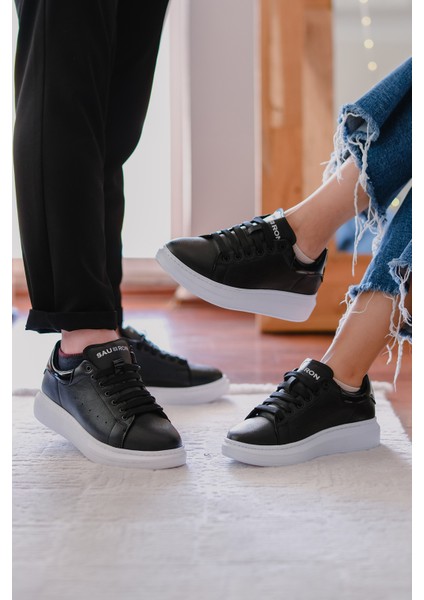 Siyah Renk Beyaz Tabanlı Mcqueen Style Spor Ayakkabı Günlük Sneaker 310