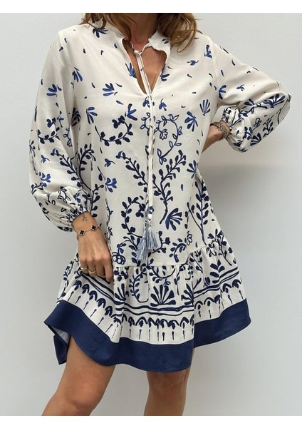 Marin Pamuklu Mini Elbise fırsatları