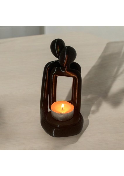 Sarılan Çift Iskandinav Mumluk (Led Mum Dahildir)