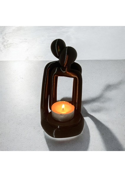 Sarılan Çift Iskandinav Mumluk (Led Mum Dahildir) fiyatları